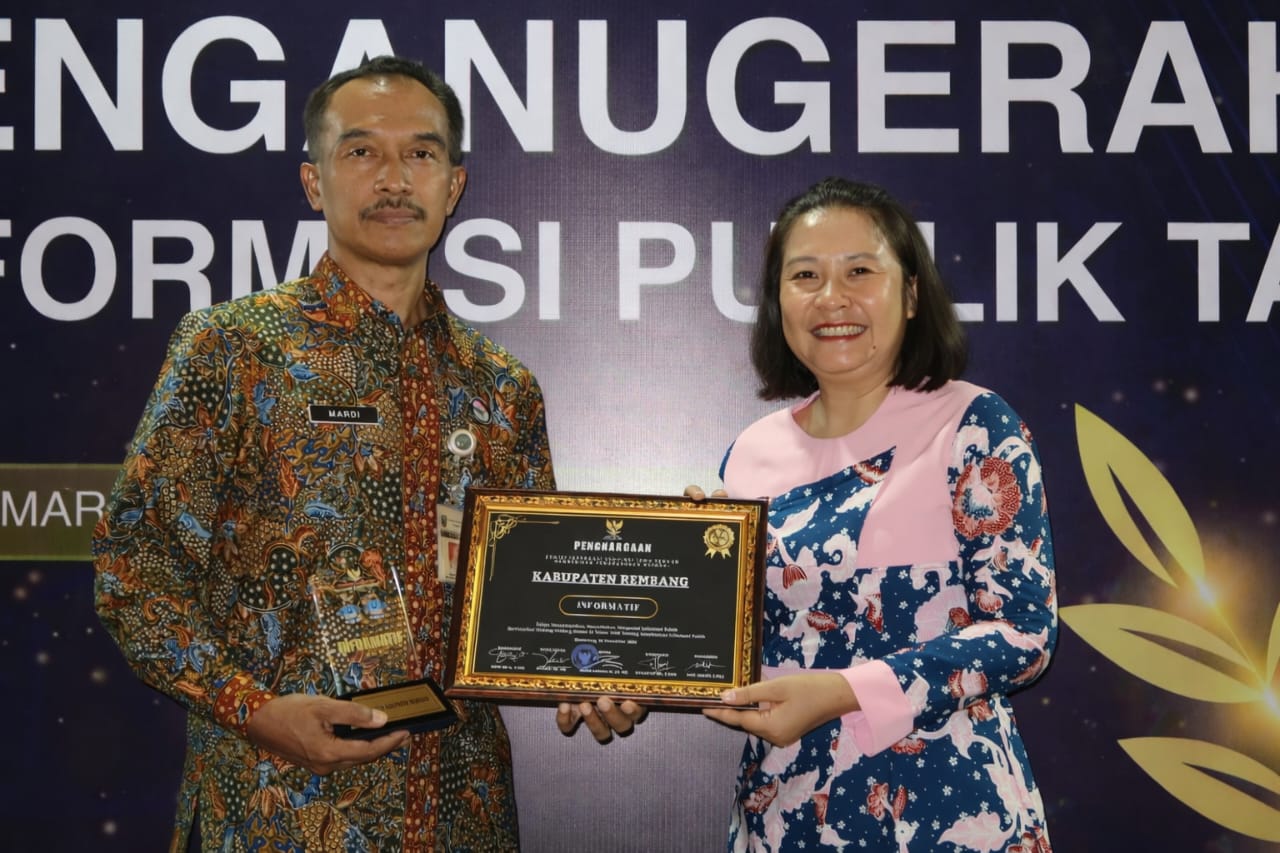 Pemkab Rembang Raih Penghargaan Keterbukaan Informasi Publik (KIP) 2025